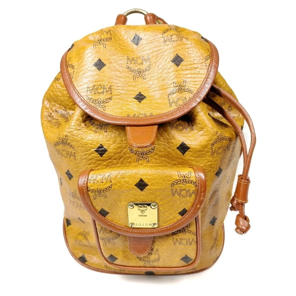MCM‎ Cognac Logo Backpack